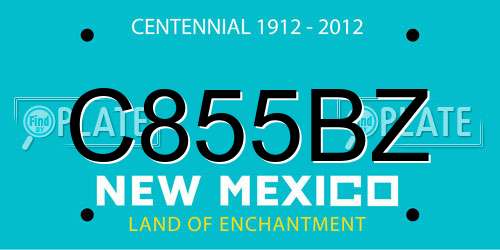 C855BZ New Mexico License Plate