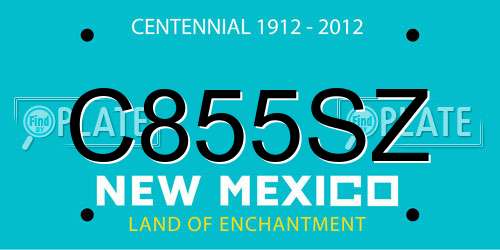 C855SZ New Mexico License Plate