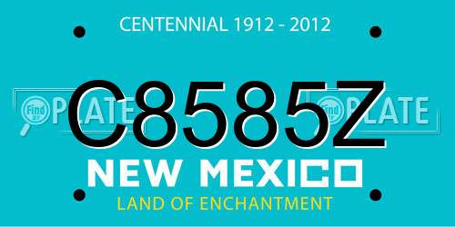 C8585Z New Mexico License Plate
