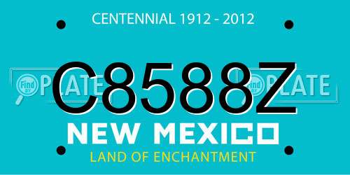 C8588Z New Mexico License Plate