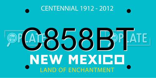 C858BT New Mexico License Plate