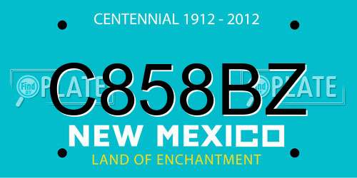 C858BZ New Mexico License Plate