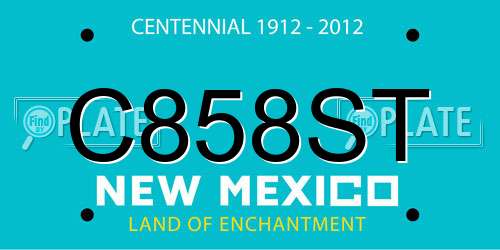 C858ST New Mexico License Plate