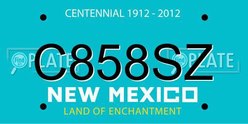 C858SZ New Mexico License Plate