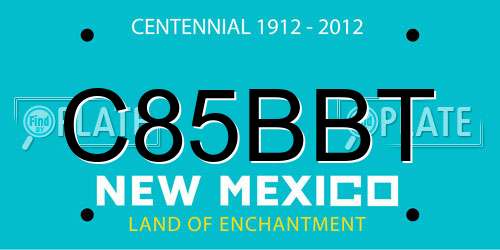 C85BBT New Mexico License Plate