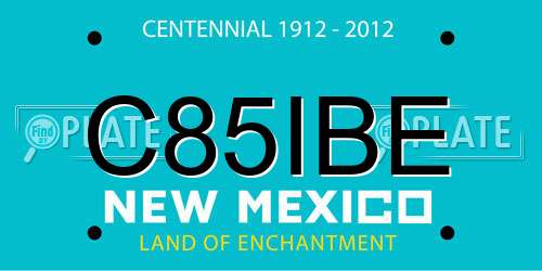 C85IBE New Mexico License Plate