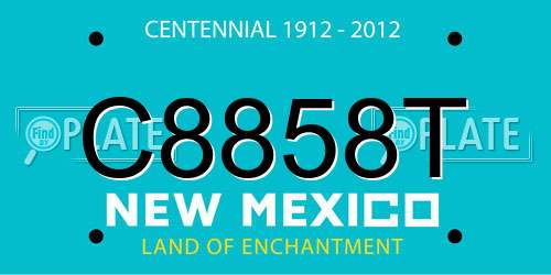C8858T New Mexico License Plate