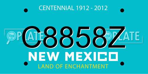 C8858Z New Mexico License Plate