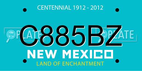 C885BZ New Mexico License Plate