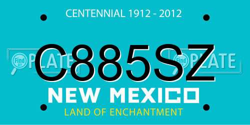 C885SZ New Mexico License Plate
