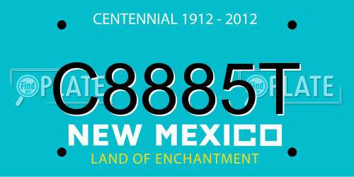 C8885T New Mexico License Plate
