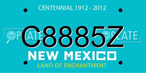 C8885Z New Mexico License Plate
