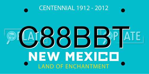 C88BBT New Mexico License Plate