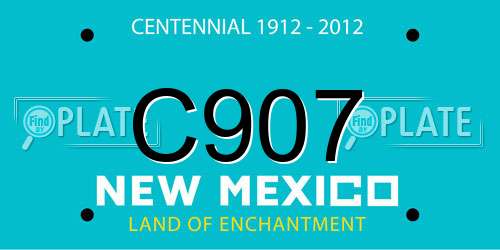 C907 New Mexico License Plate