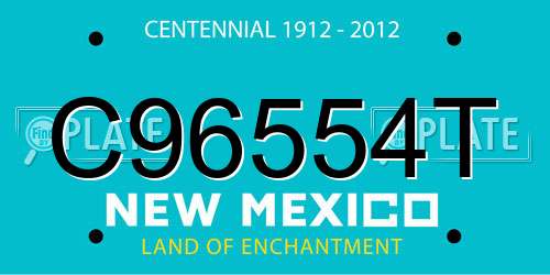 C96554T New Mexico License Plate