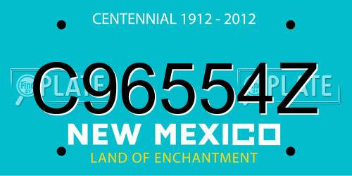 C96554Z New Mexico License Plate