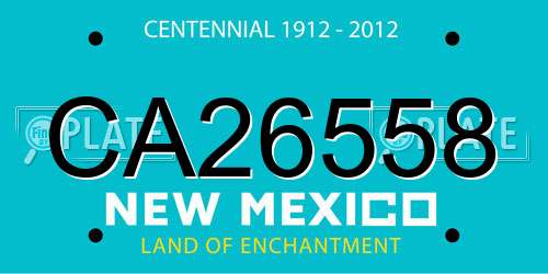 CA26558 New Mexico License Plate