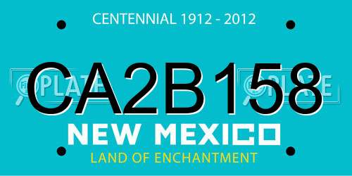 CA2B158 New Mexico License Plate