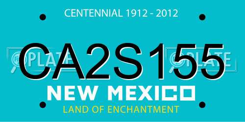 CA2S155 New Mexico License Plate