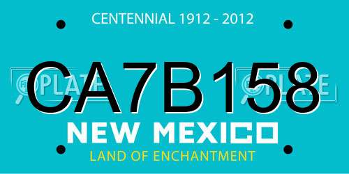 CA7B158 New Mexico License Plate