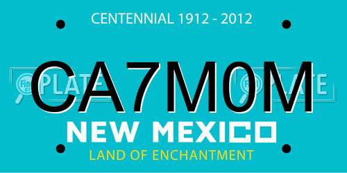 CA7M0M New Mexico License Plate
