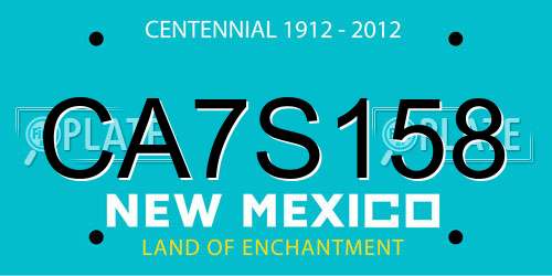 CA7S158 New Mexico License Plate