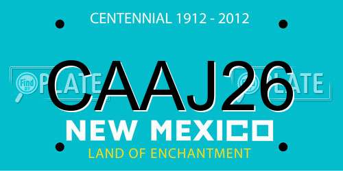 CAAJ26 New Mexico License Plate