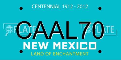 CAAL70 New Mexico License Plate