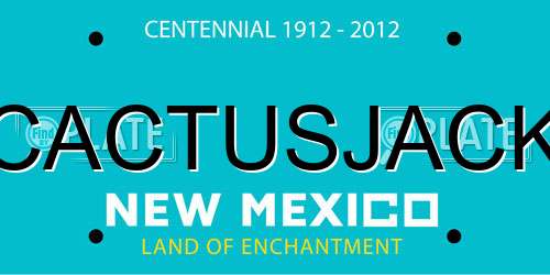 CACTUSJACK New Mexico License Plate