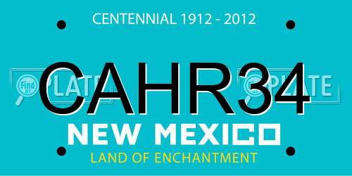CAHR34 New Mexico License Plate