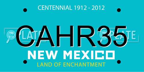 CAHR35 New Mexico License Plate