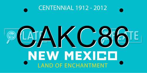 CAKC86 New Mexico License Plate