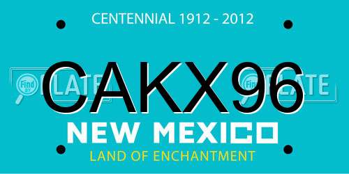 CAKX96 New Mexico License Plate