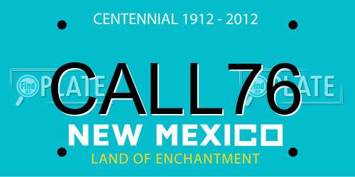 CALL76 New Mexico License Plate