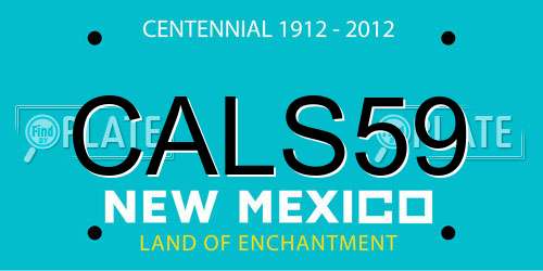 CALS59 New Mexico License Plate