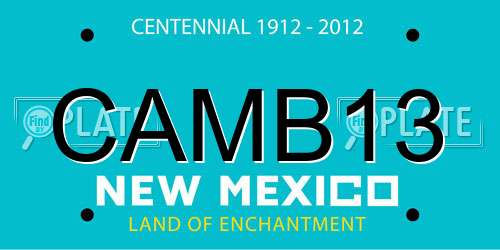 CAMB13 New Mexico License Plate