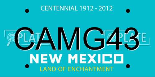 CAMG43 New Mexico License Plate