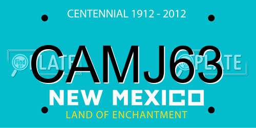 CAMJ63 New Mexico License Plate