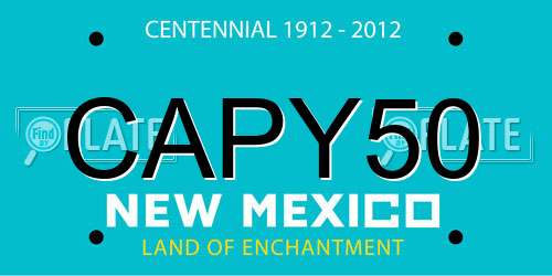 CAPY50 New Mexico License Plate