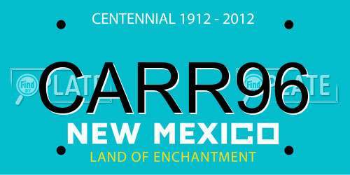 CARR96 New Mexico License Plate
