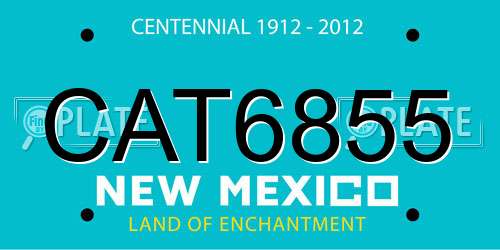CAT6855 New Mexico License Plate