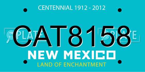 CAT8158 New Mexico License Plate