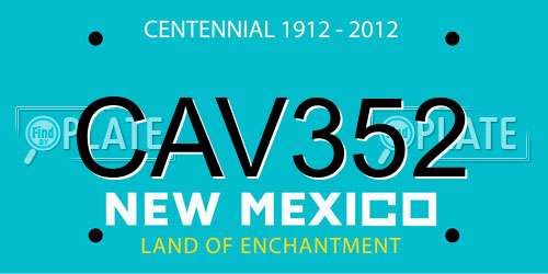 CAV352 New Mexico License Plate