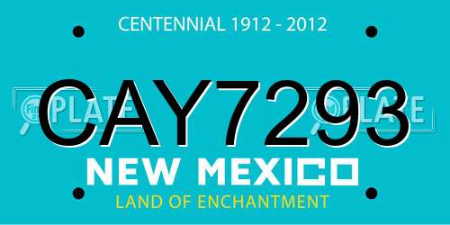 CAY7293 New Mexico License Plate