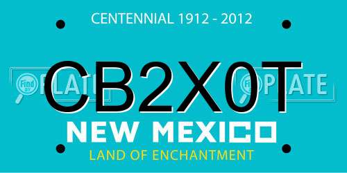 CB2X0T New Mexico License Plate