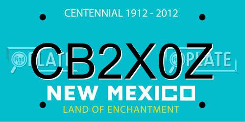CB2X0Z New Mexico License Plate
