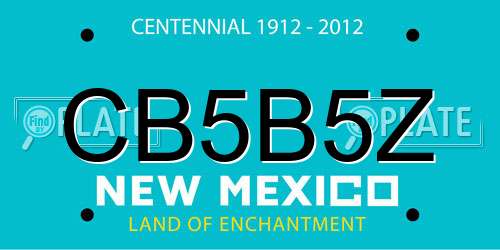 CB5B5Z New Mexico License Plate