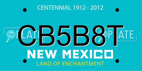 CB5B8T New Mexico License Plate