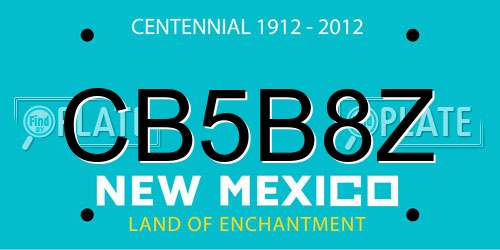 CB5B8Z New Mexico License Plate