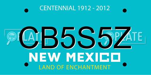 CB5S5Z New Mexico License Plate